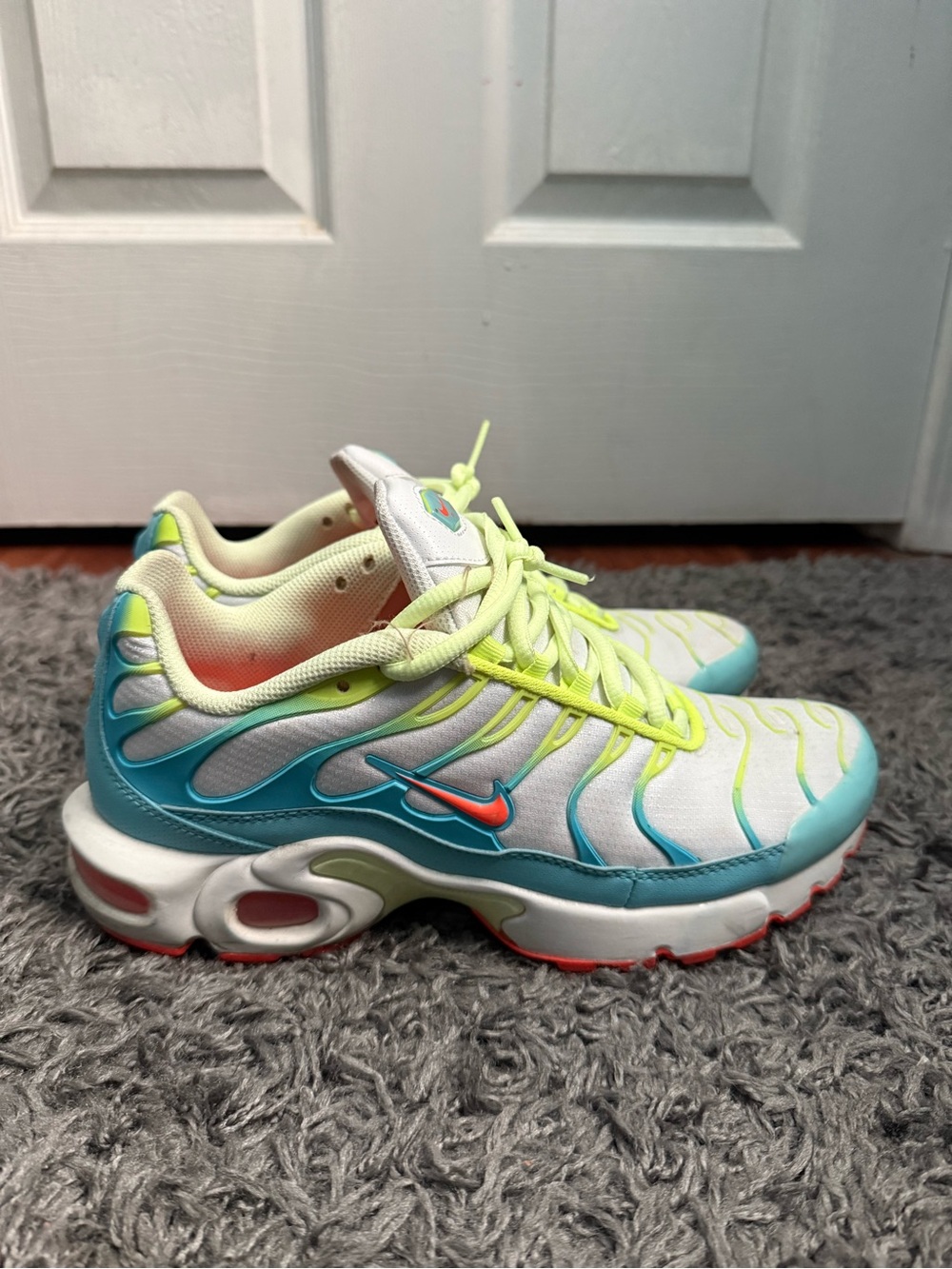 Nike Kids' Turquoise, Neon Yellow & Coral Athletic Sneakers